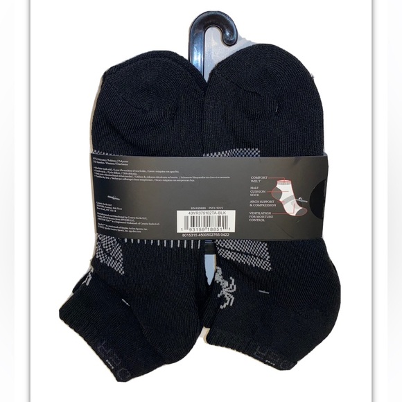 Spyder Low Cut Socks 5 Pair Women’s 4-10 Black w/ Multicolor Logo NEW! Cushion - Picture 2 of 12